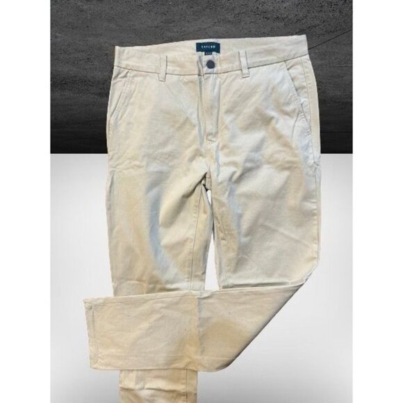 TAYLRD FIT Casual Pants Cotton Chino Khaki Size 32/32 - Picture 2 of 7